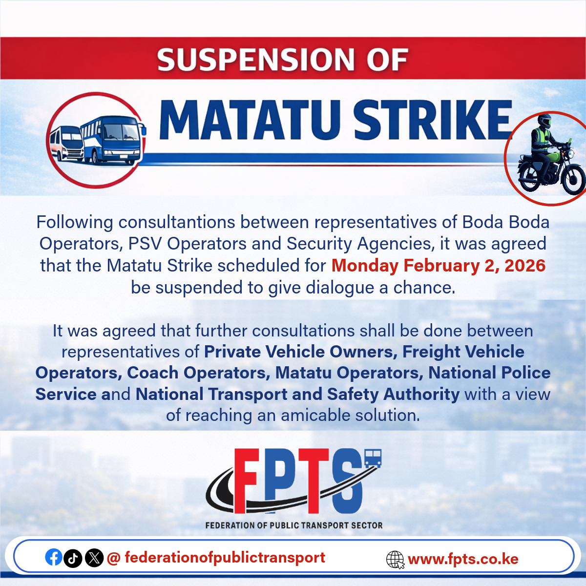 FPTS strike resolution announcement